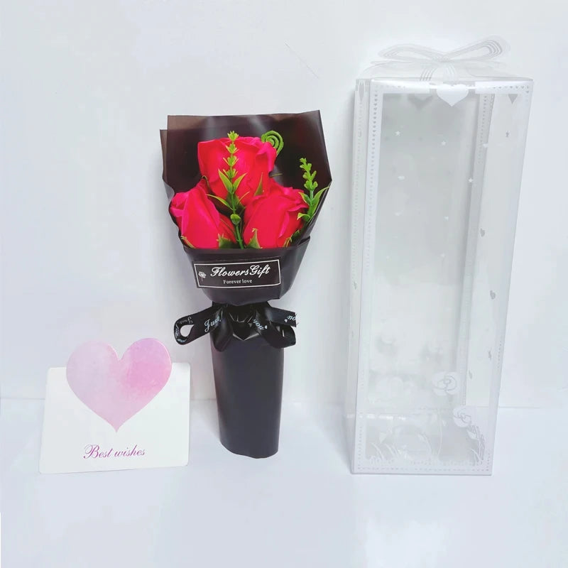 Bouquet romantique, cadeau de saint-valentin pour elle, décor Floral artificiel de qualité supérieure, décoration créative pour la maison dans une boîte élégante