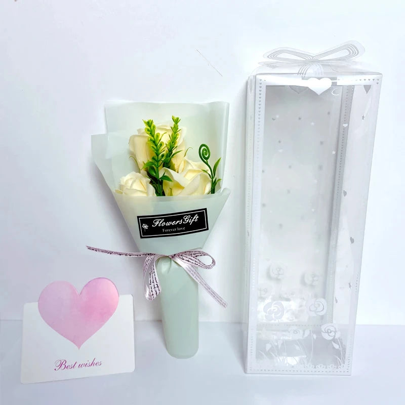 Bouquet romantique, cadeau de saint-valentin pour elle, décor Floral artificiel de qualité supérieure, décoration créative pour la maison dans une boîte élégante