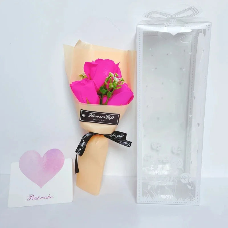 Bouquet romantique, cadeau de saint-valentin pour elle, décor Floral artificiel de qualité supérieure, décoration créative pour la maison dans une boîte élégante