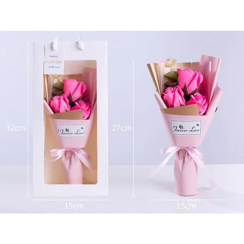 Bouquet romantique, cadeau de saint-valentin pour elle, décor Floral artificiel de qualité supérieure, décoration créative pour la maison dans une boîte élégante