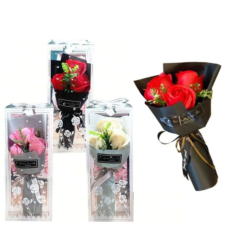 Bouquet romantique, cadeau de saint-valentin pour elle, décor Floral artificiel de qualité supérieure, décoration créative pour la maison dans une boîte élégante